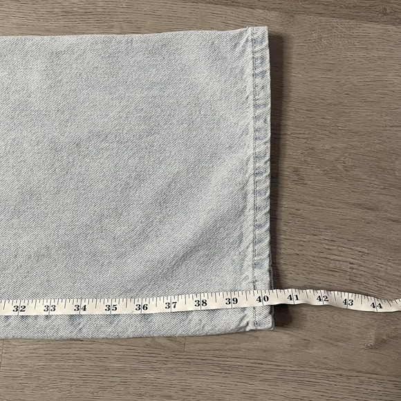 Free People We The Free Wide Leg Light Wash Blue Jeans Sz 31 Denim Buckle Back - Picture 8 of 12